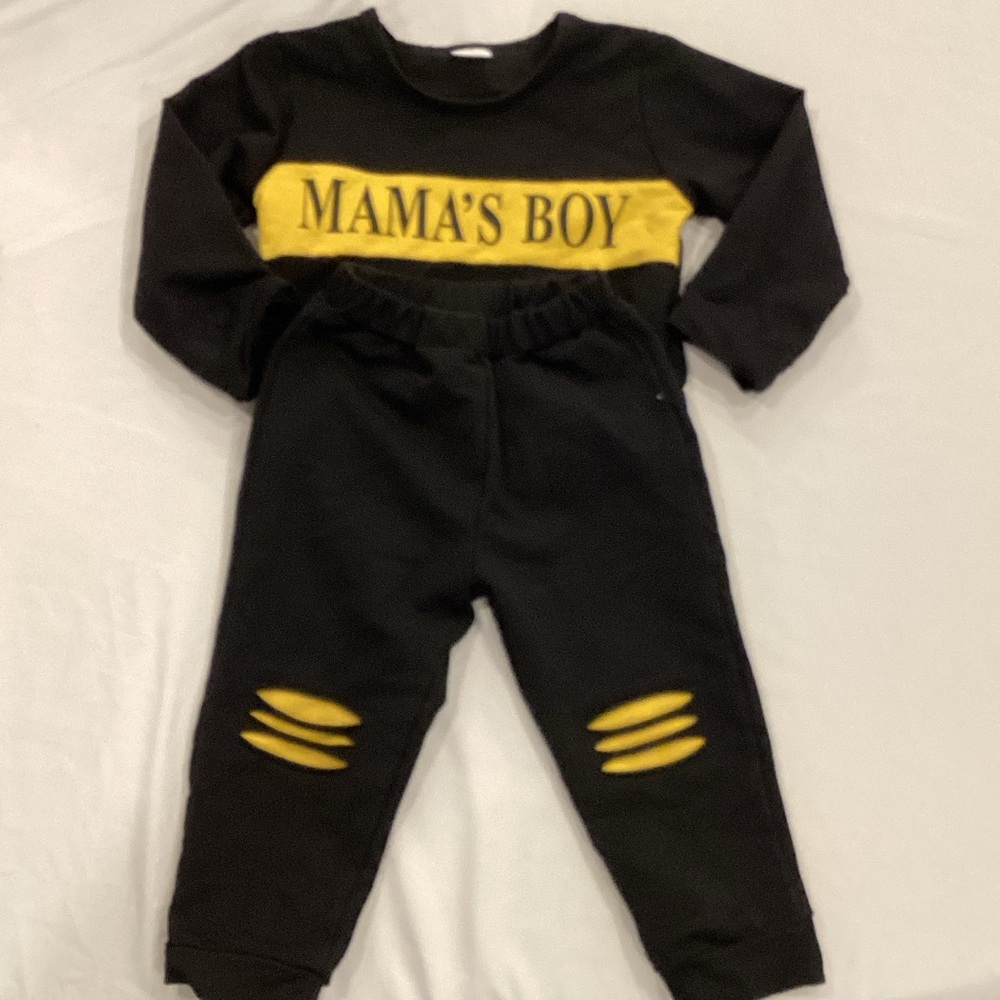 Black and Yellow Kids Bottoms Set